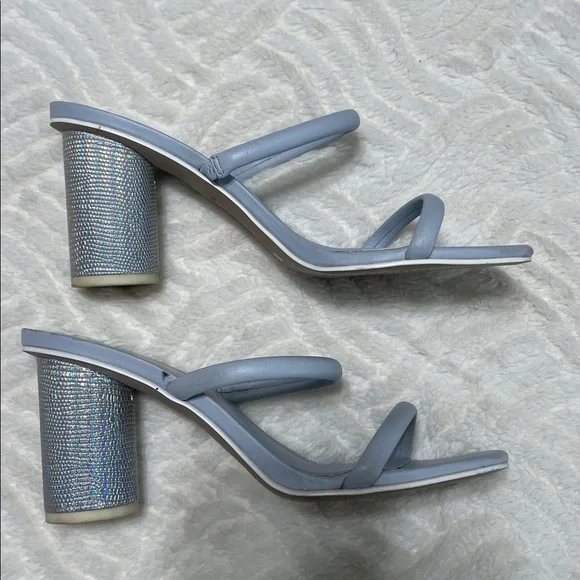 Dolce Vita Noles Light Blue Silver Block Heel Sandals 7.5 - Picture 8 of 14